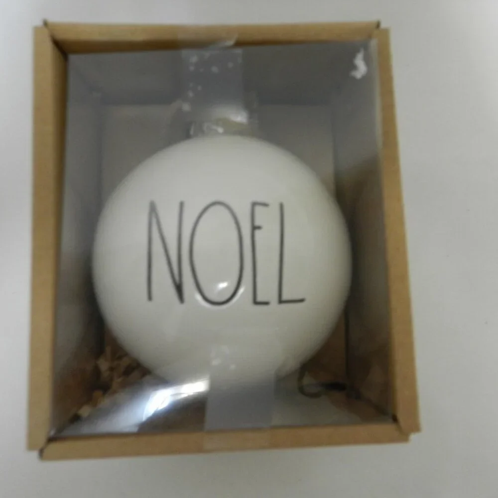 Rae Dunn Christmas Holiday NOEL ceramic large round Ornament 3.5